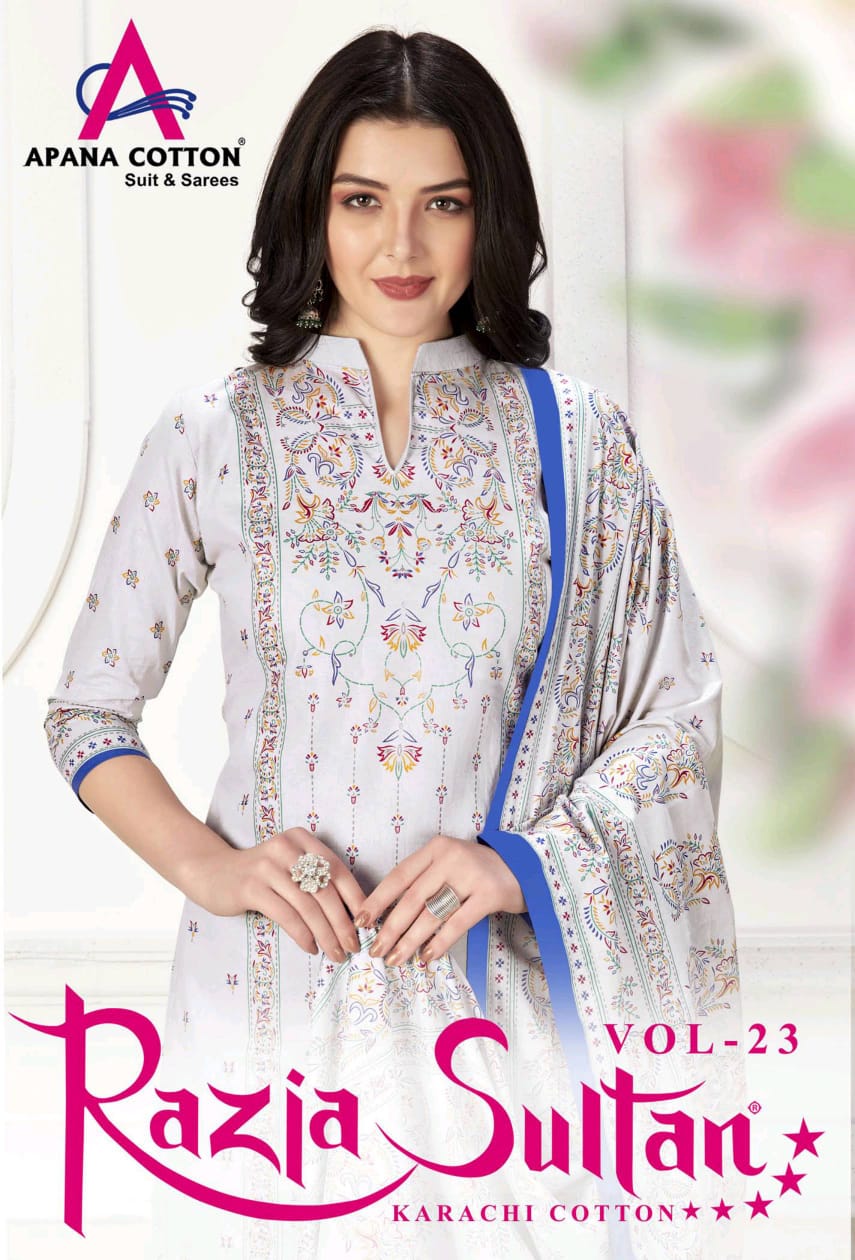 Apana Cotton Razia Sultan Vol 23 Cotton Printed Casual Wear Dress Materials