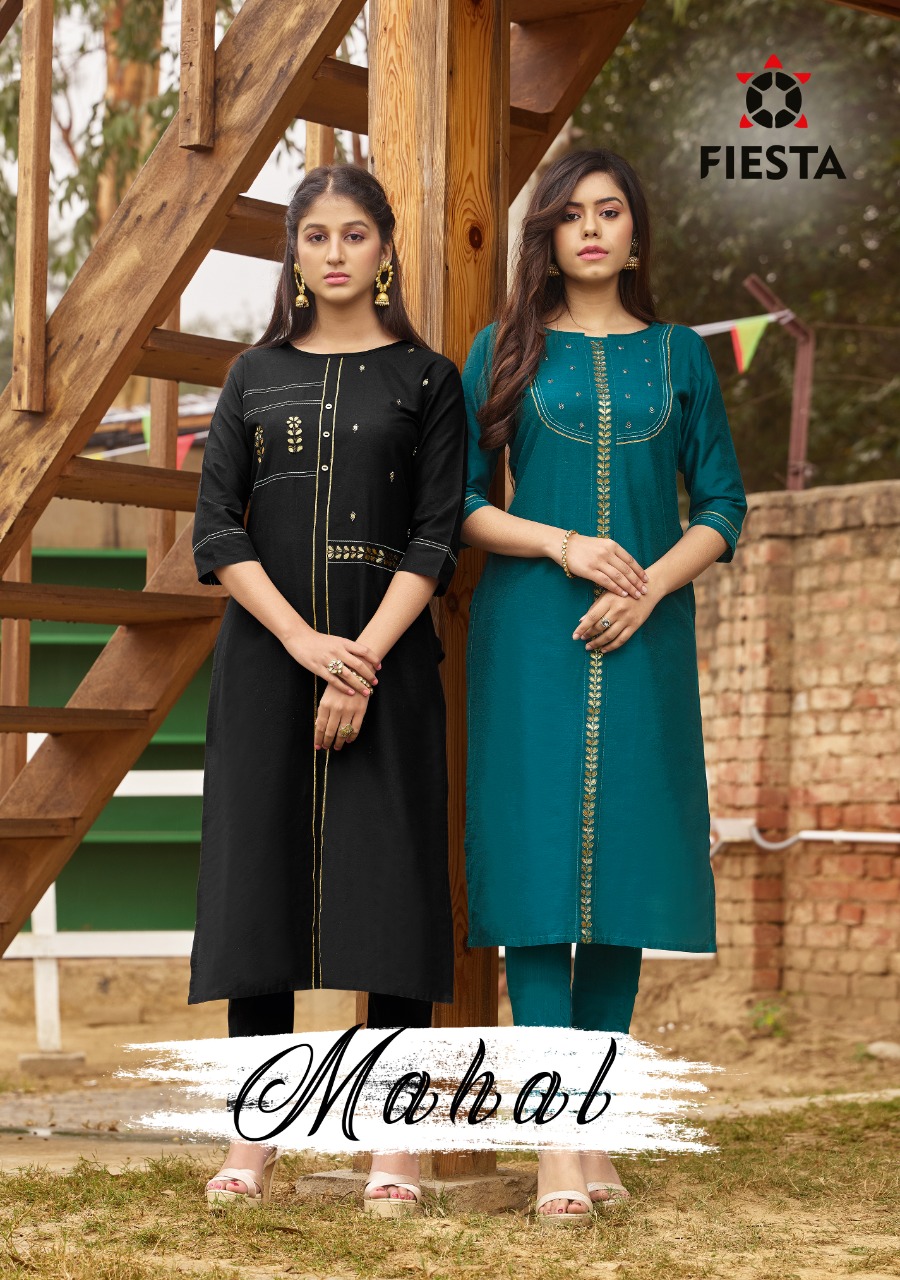 Fiesta Mahal Cotton Rayon Long Top With Pant Pair Collection