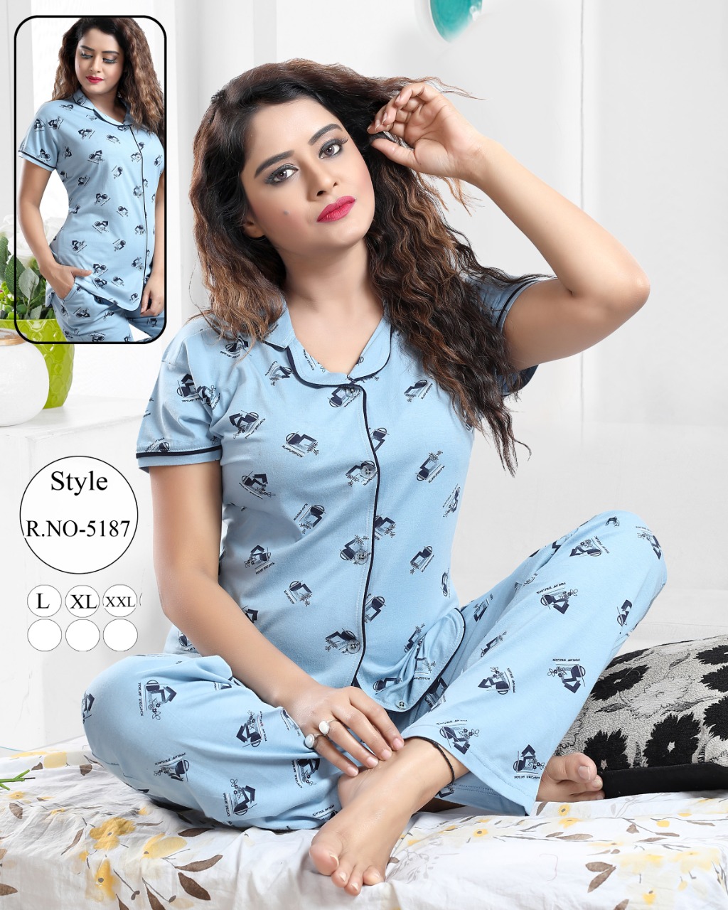 Front Button By Kavyanshika Premium Hosiery Night Suit Collection