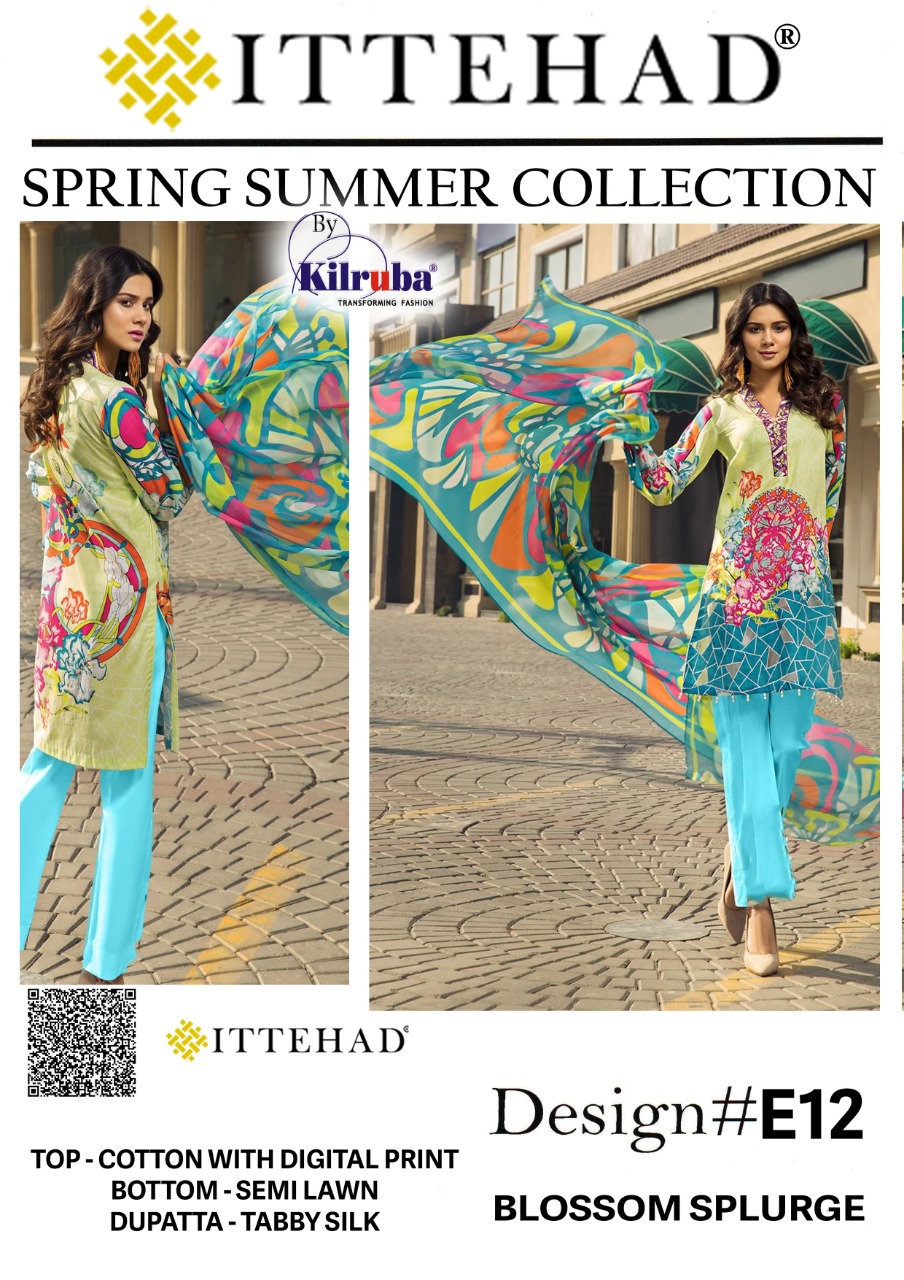 Kilruba Ittehad Cotton Pakistani Suits Designs
