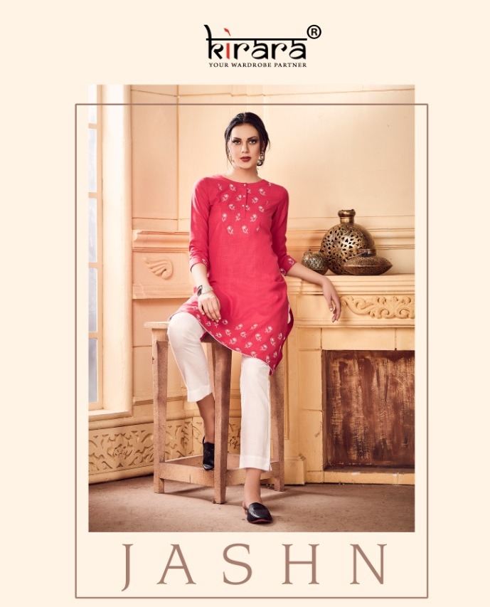 Kirara Jashn Linen Cotton Top With Bottom Embroidery Collection