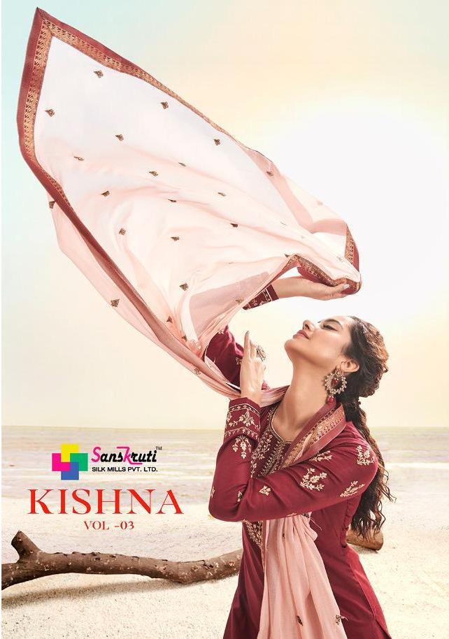 Kishana Vol 3 By Sanskruti Jam Silk Embroidery Salwar Kameez