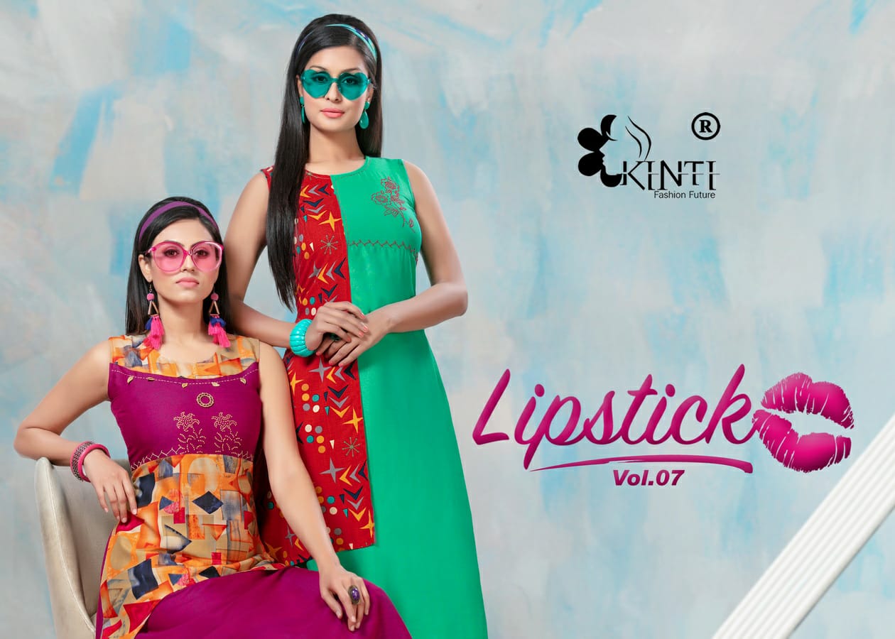 Lipstick Vol 7 By Kinti Rayon Anarkali Kurti Wholesaler