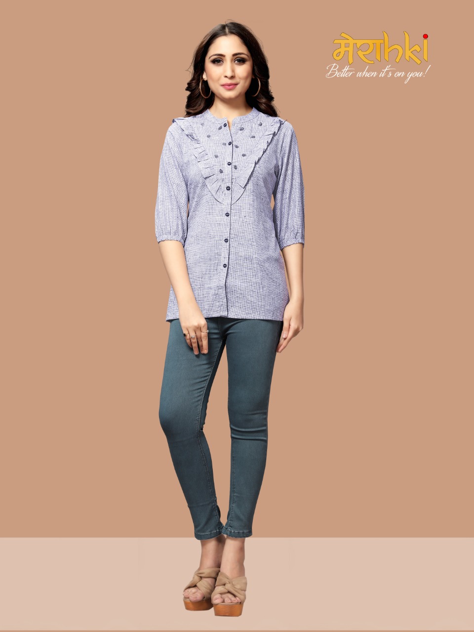 Merahki Present Leeona Cotton Handloom Short Top And Tunics Collection