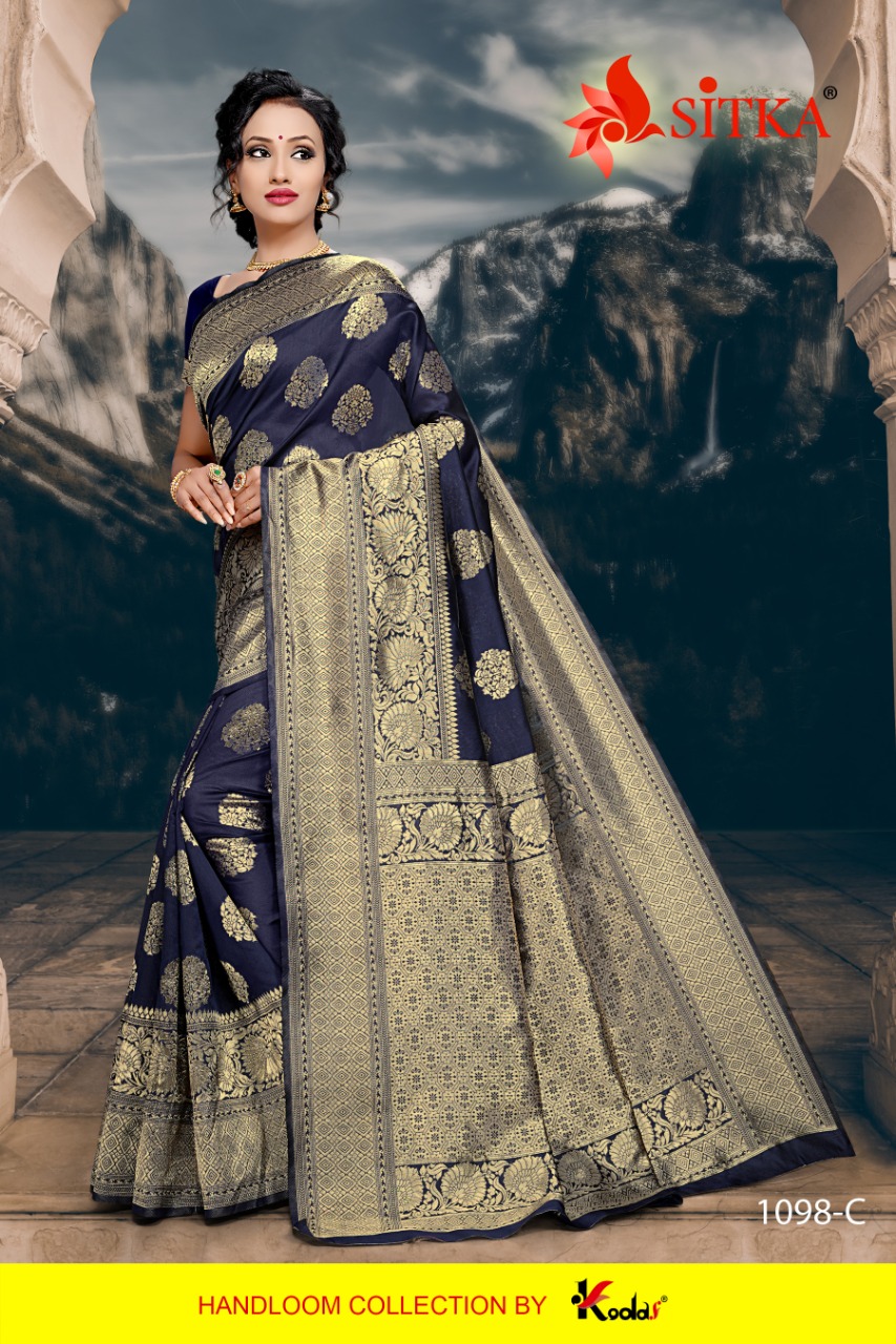 Natural Silk 1098 By Sitka Handloom Cotton Silk Designer Saree