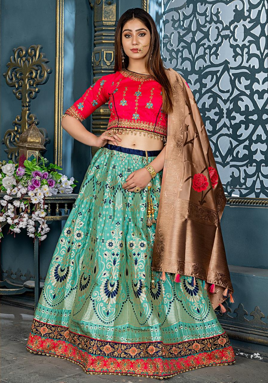 Peafowl Vol 47 Banarasi Silk Wedding Designer Fancy Lehanga