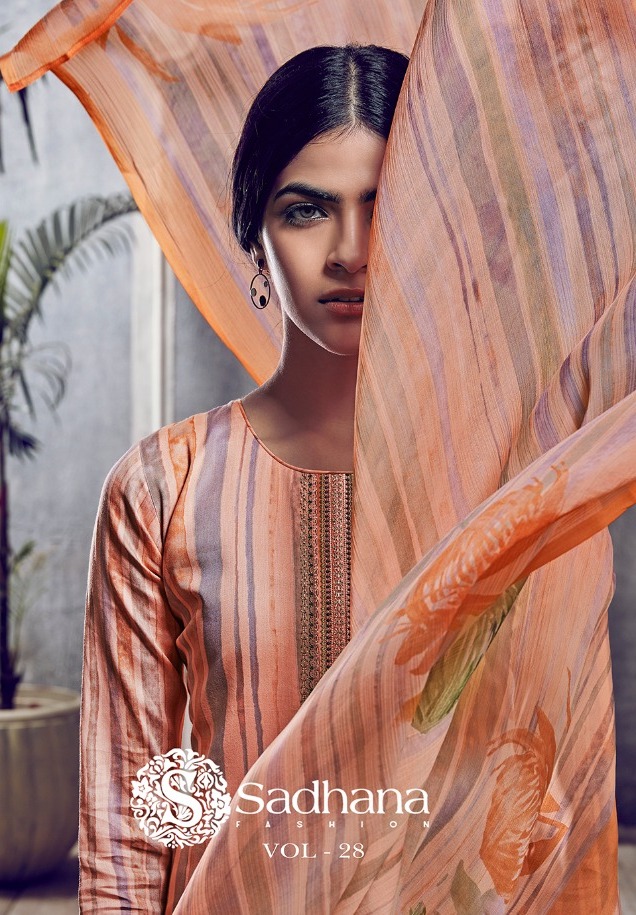 Sadhana Vol 28 Cotton Jam Satin Dress Materials Collection