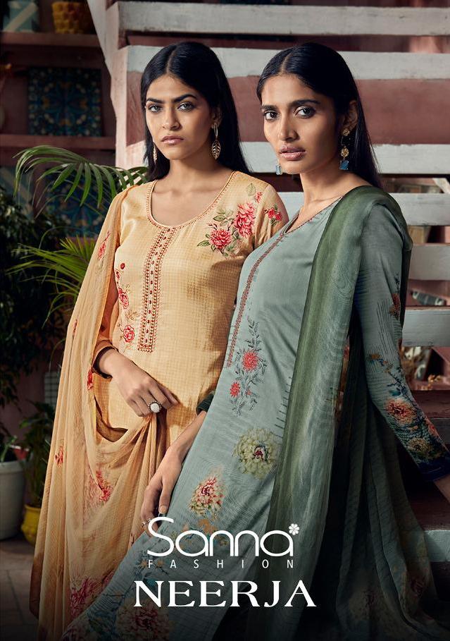 Sanna Fashion Neerja Cotton Jam Silk Dress Materials Wholesaler
