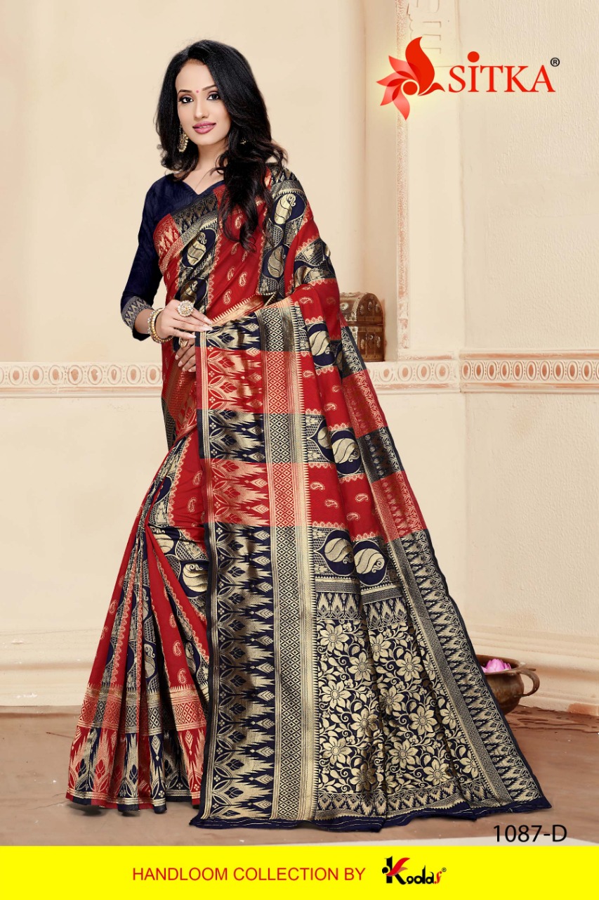 Sitka Grahalaxmi 1087 Handloom Cotton Silk Designer Fancy Saree