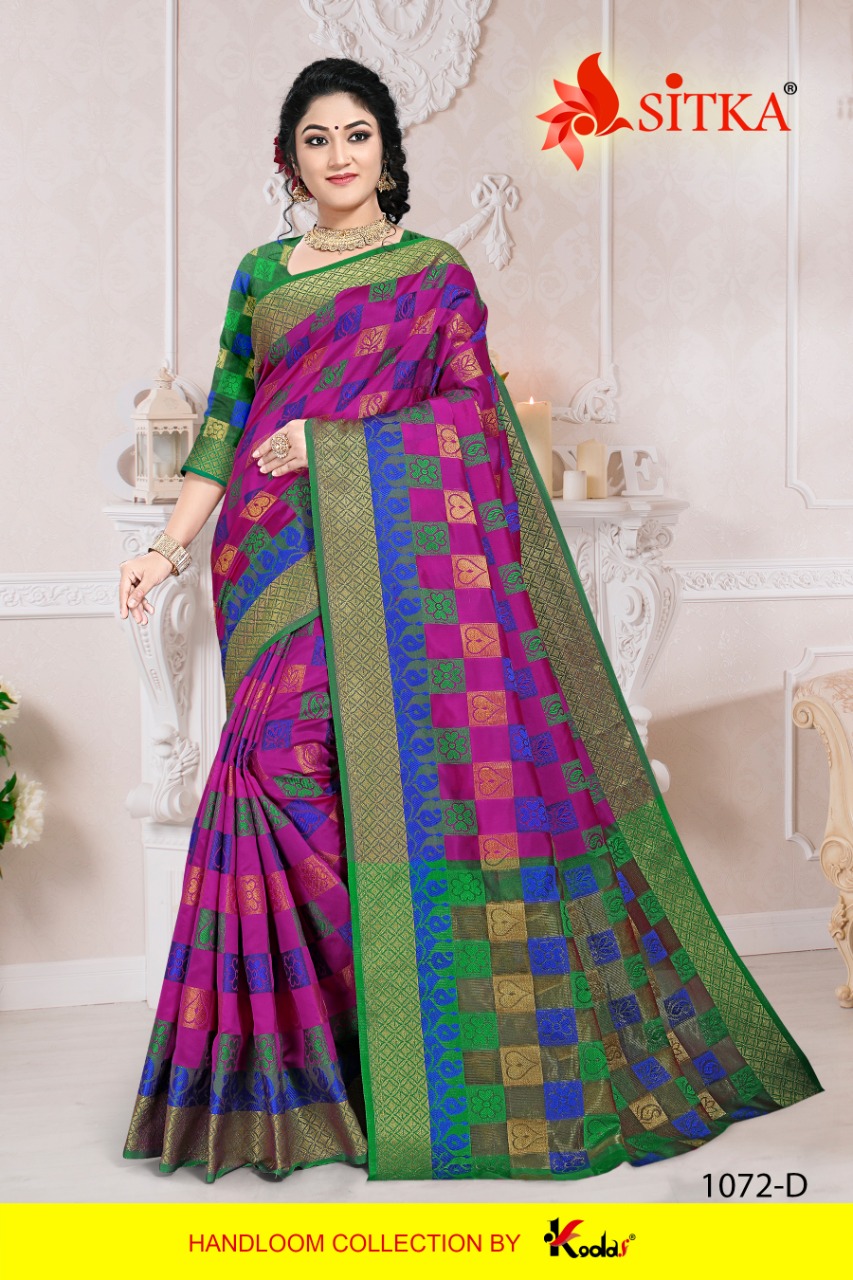 Sitka Rangoon 1072 Wholesale Cotton Silk Saree Supplier In Surat