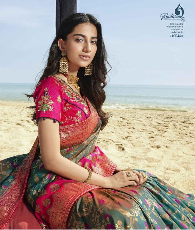 Vrindavan Vol 7 By Royal 10043 Series Silk Jacquard Banarasi Ethnic Saree Catalogue