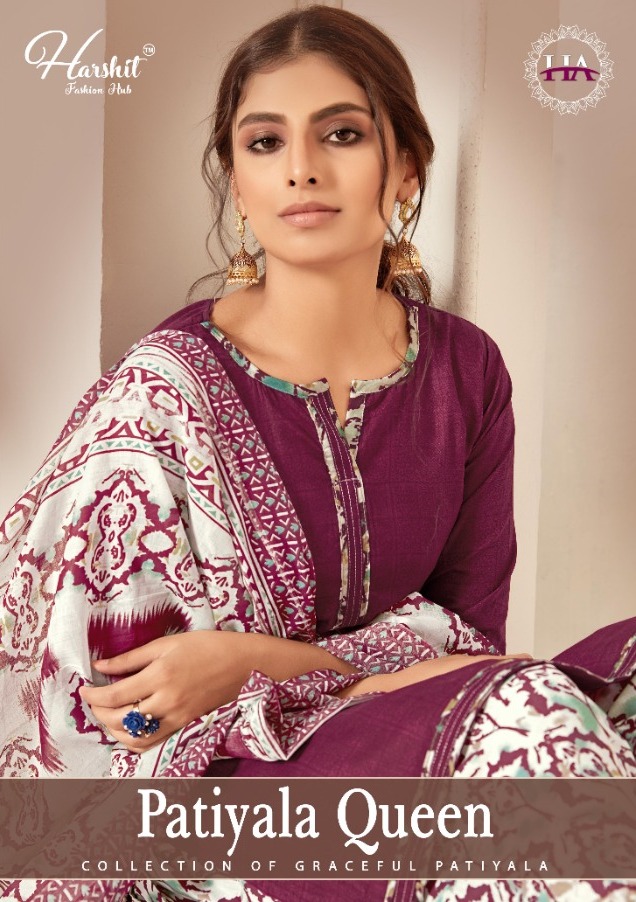 Harshit Patiyala Queen Cotton Fancy Punjabi Dress Materials