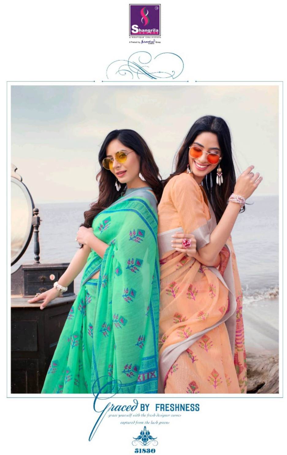 Shangrila Present Neha Soft Linen Printed Saree At Chepest Price