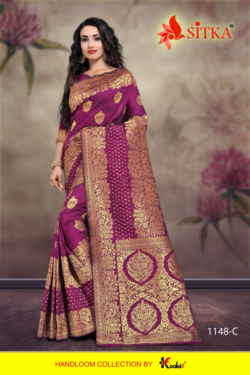 Sitka Launch Bidai 1148 Jacquard Cotton Silk Saree Wholesaler