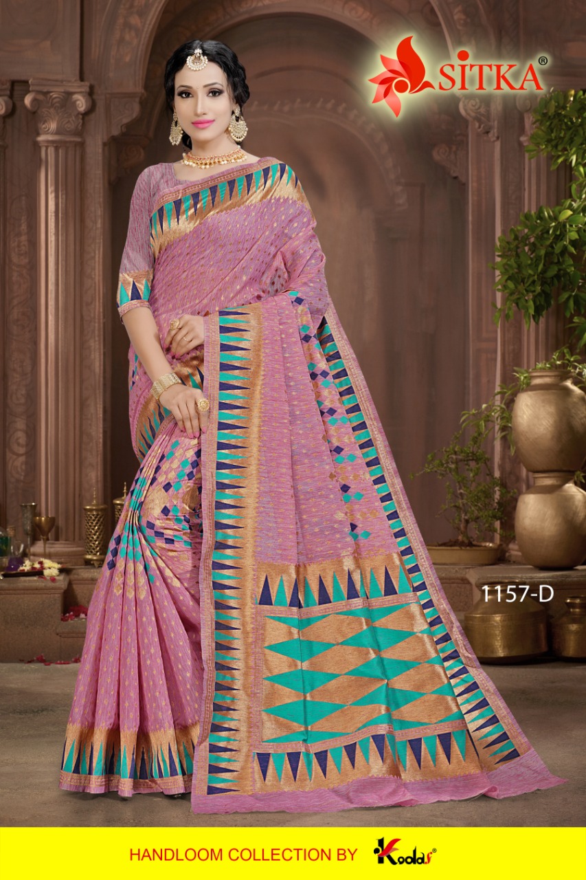 Sitka Present Beetel 1157 Cotton Silk Saree At Best Rate