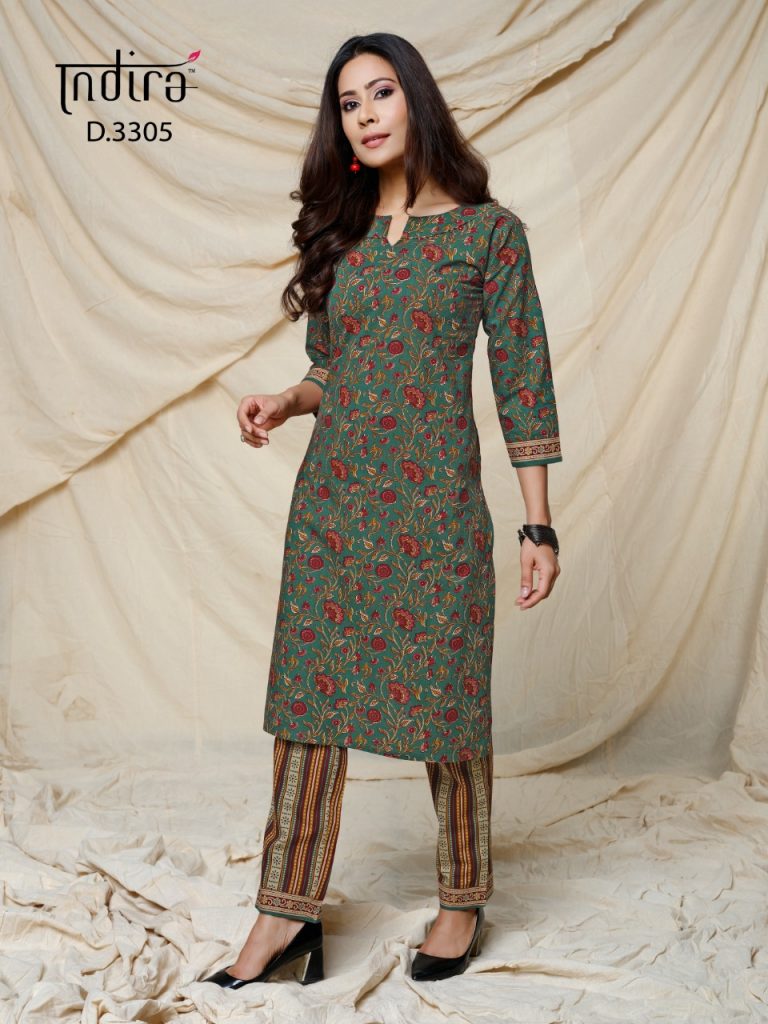Indira Kalamkari Two Piece Kurti With Bottom Set Wholesaler1