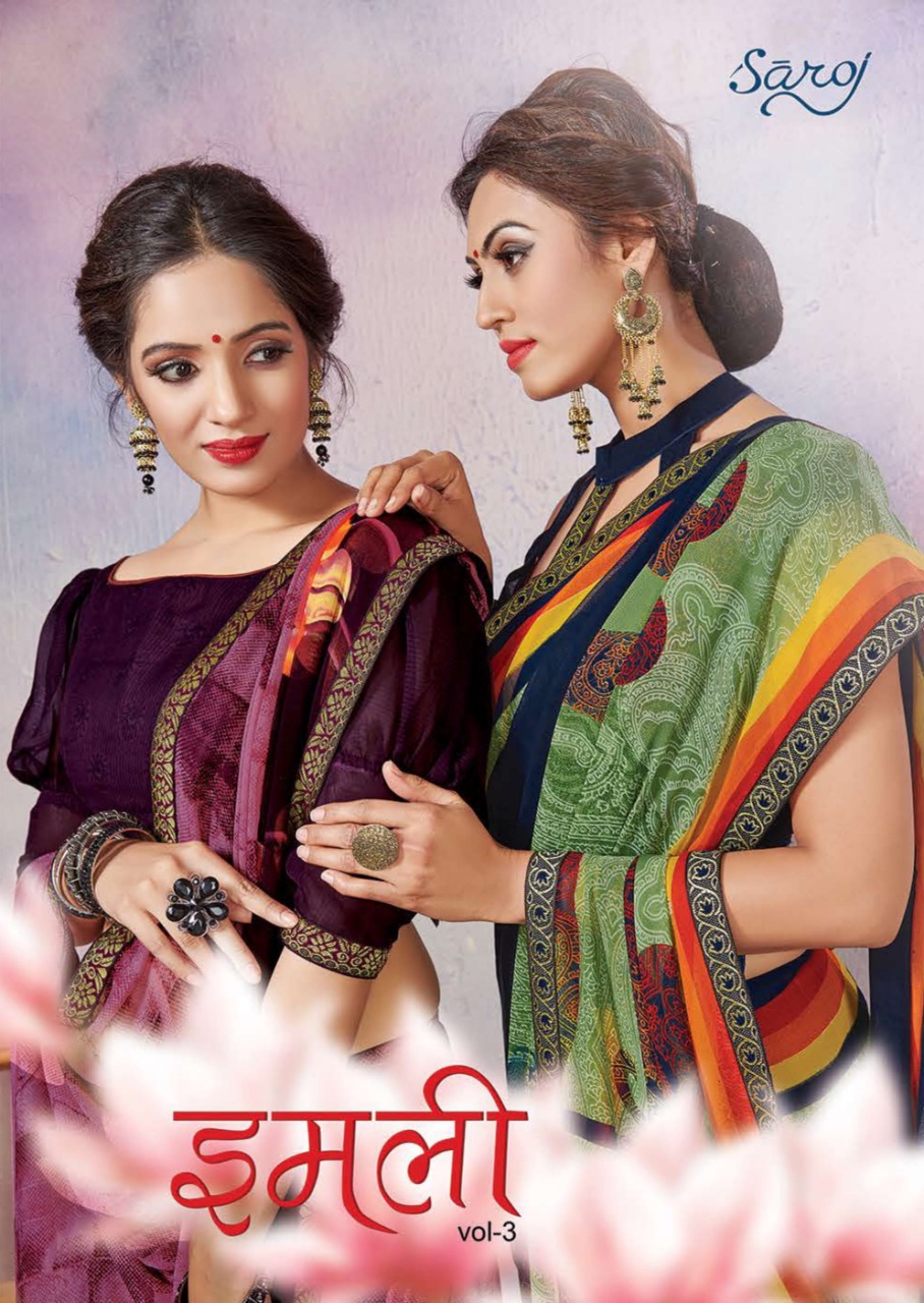 Imli Vol 3 By Saroj Weightless Printed Designer Saree Wholesaler