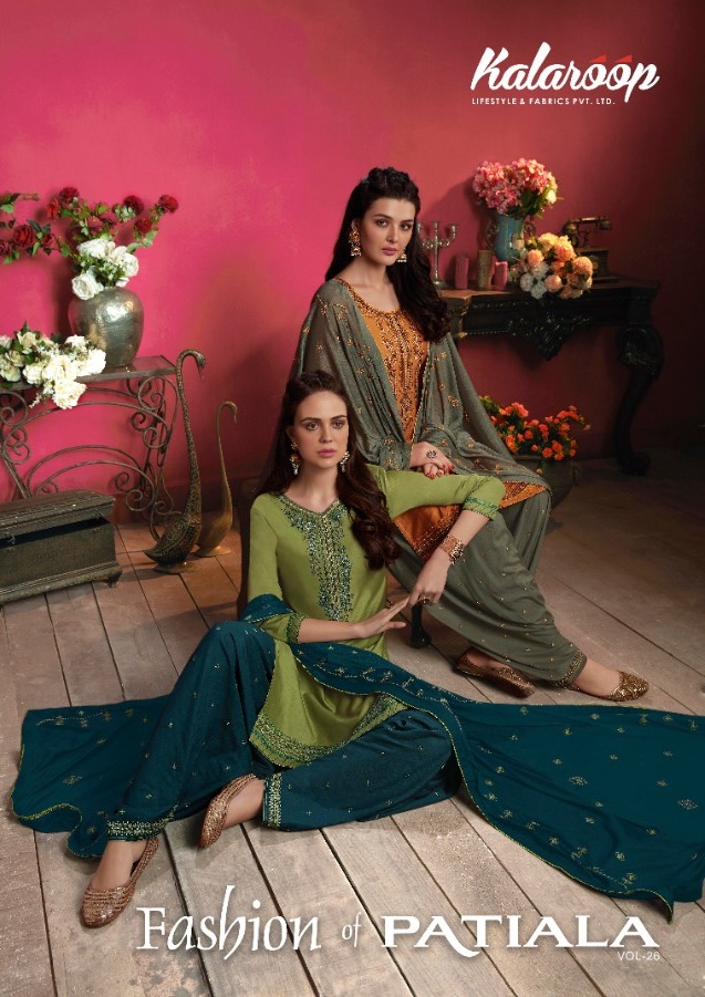 Kalaroop Fashion Of Patiala Vol 26 By Kajree Readymade Cotton Satin Salwar Suit