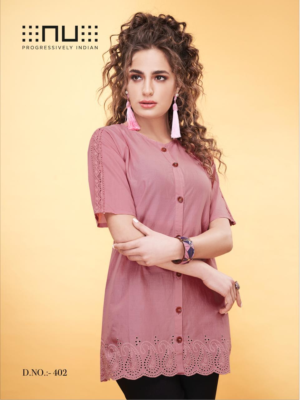Nu Kurti Vol 5 Cambric Cotton Short Top Collection