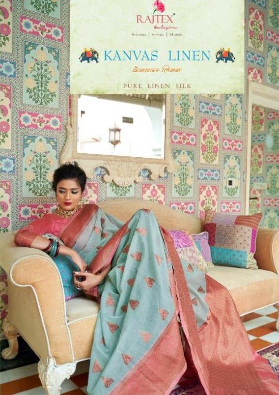 Rajtex Canvas Linen 99001-99006 Series Pure Linen Silk Saris Diwali Shopping
