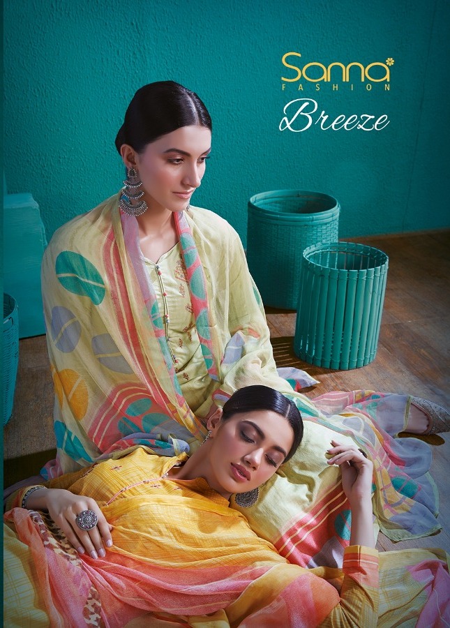 Sanna Breeze Cotton Digital Print With Embroidery Designer Salwar Kameez