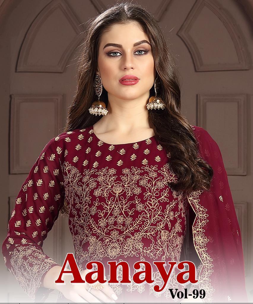 Twisha Aanaya Vol 99 Georgette Heavy Embroidery Anarkali Suits Wholesaler