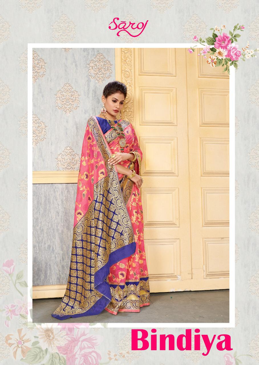 Bindiya By Saroj Cotton Silk Jacquard Traditional Look Saree Wholesale Rate
