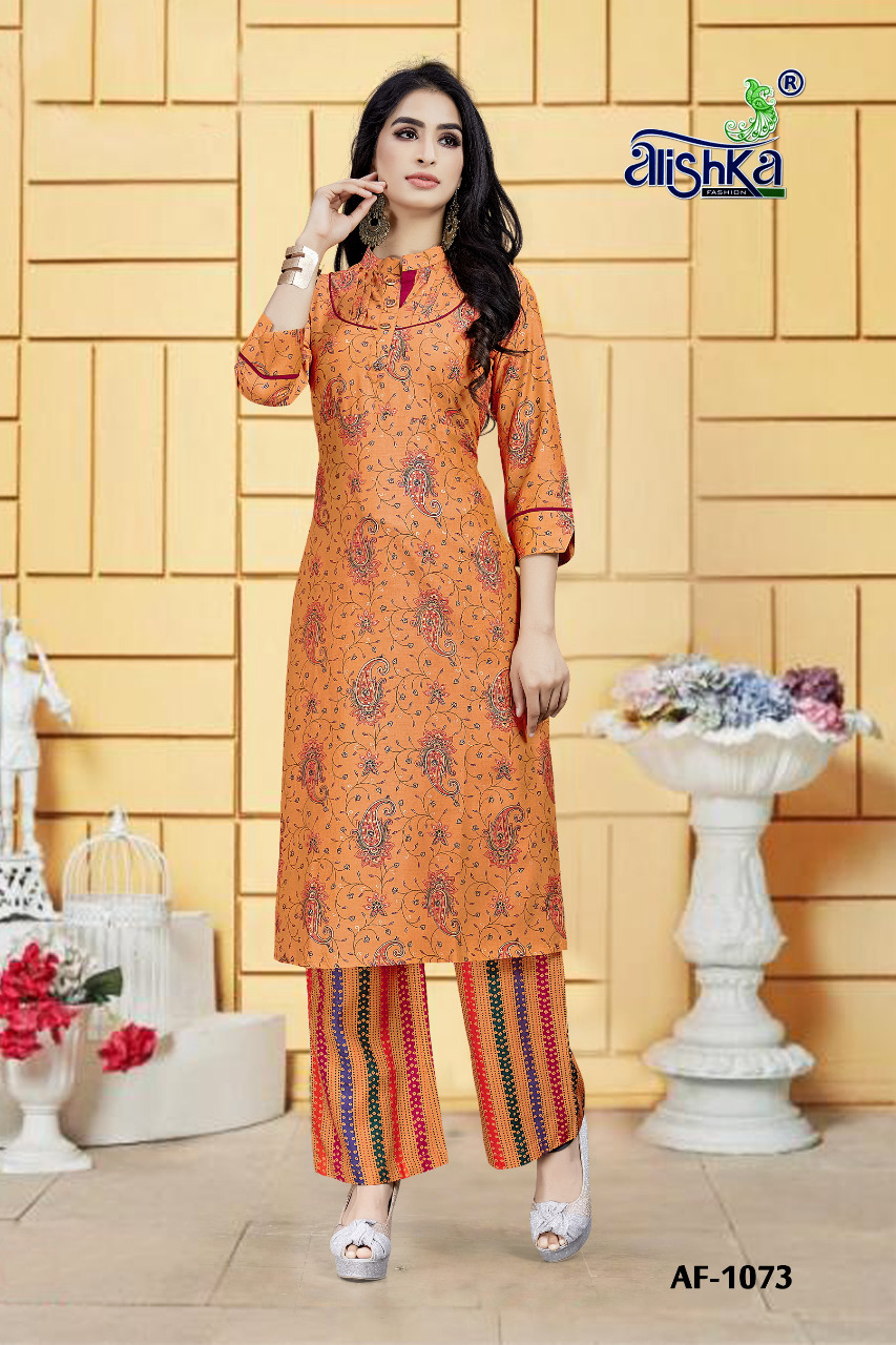 Bourbon By Alishka Fashion Viscose Printed Kurti With Plazzo Exporter