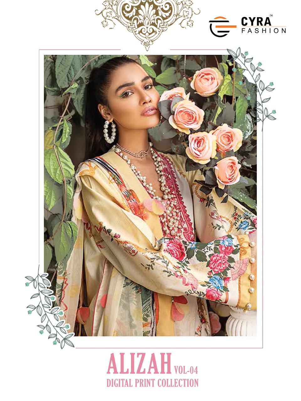 Cyra Fashion Alizah Vol 4 Jam Cotton With Patch Embroidery Digital Print Suit