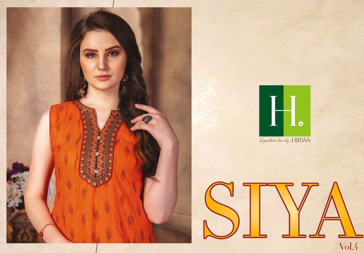 Hirwa Present Siya Vol 4 Cambric Slub Printed Anarkali Pattern Kurti Seller