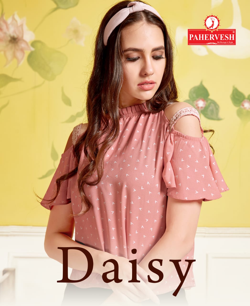Pahervesh Daisy Designer Moss Fabrics Western Wear Short Top Seller