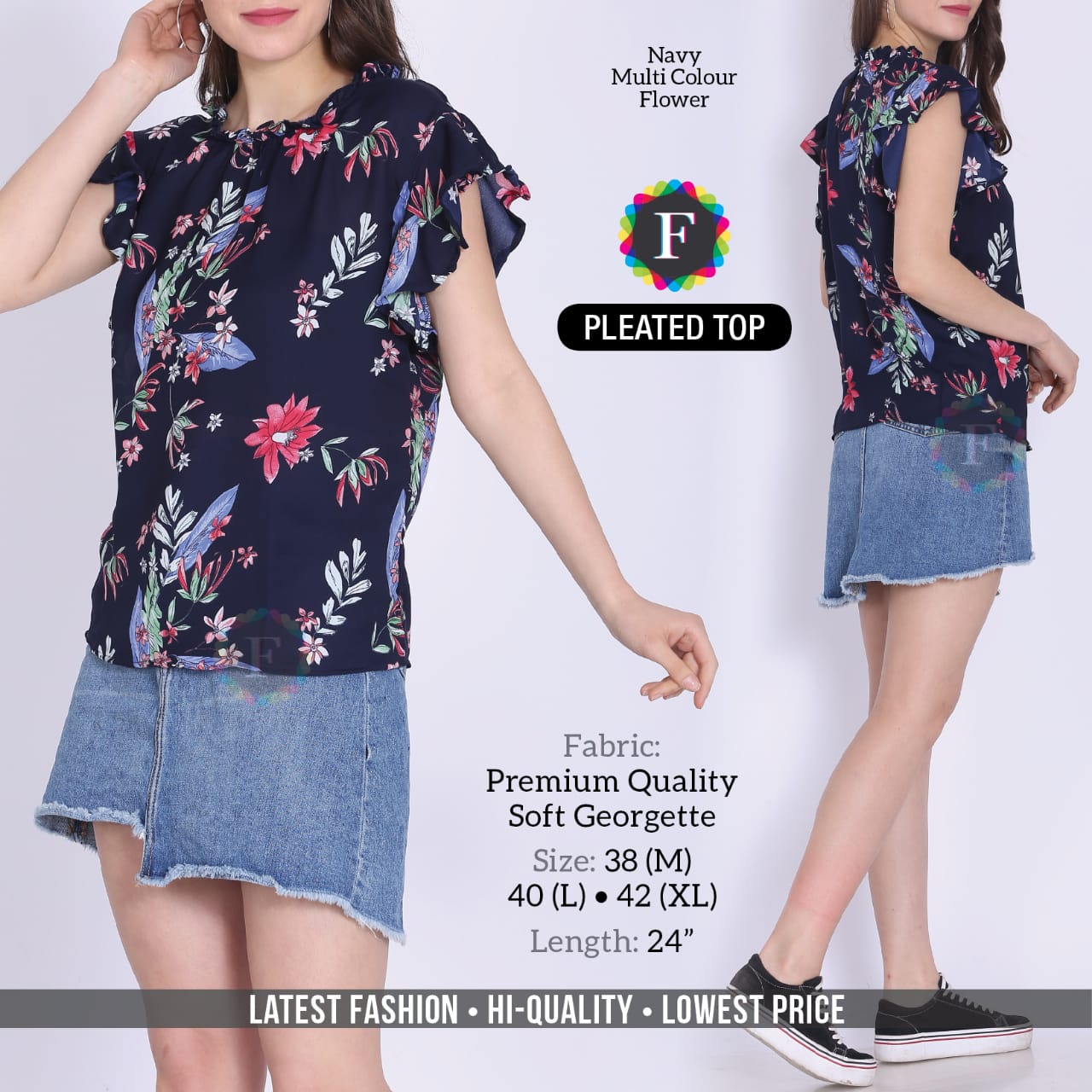 Pleated Top Girls Western Tops Elegant Western Tops