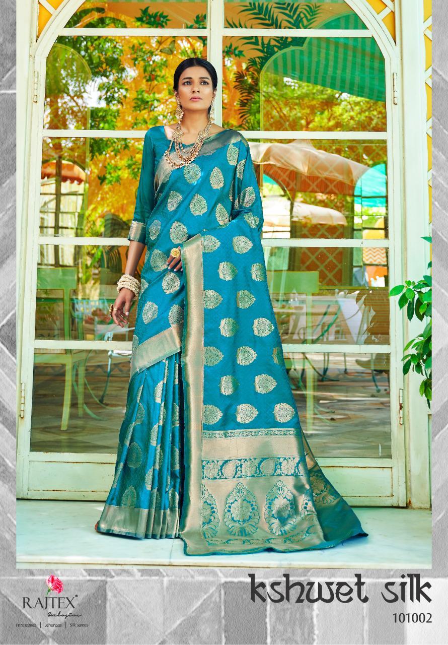 Rajtex Kshwet Silk 101002 Colour Handloom Silk Festival Wear Saree