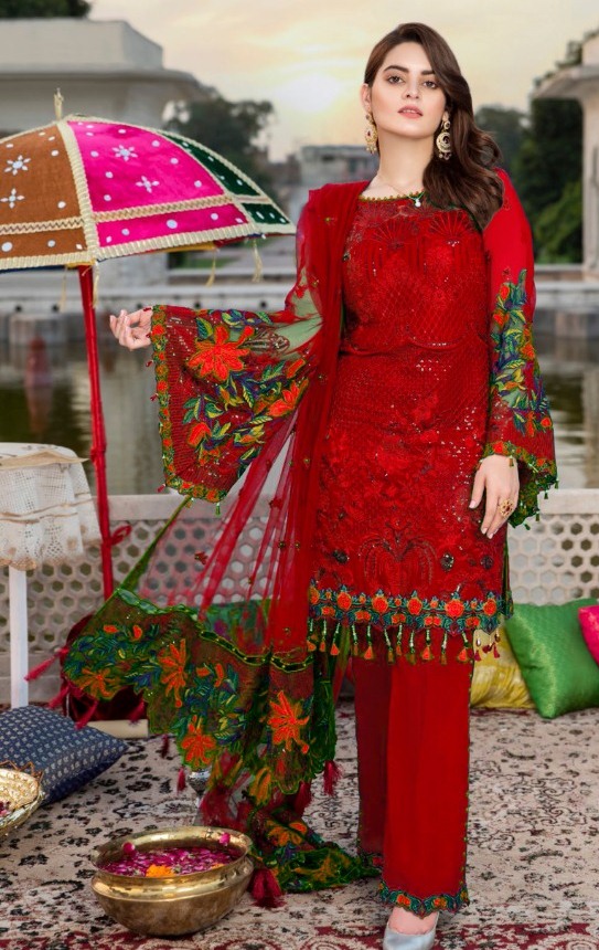 Ramsha Series R 107 Colour Nx Georgette With Heavy Embroidery Dresses