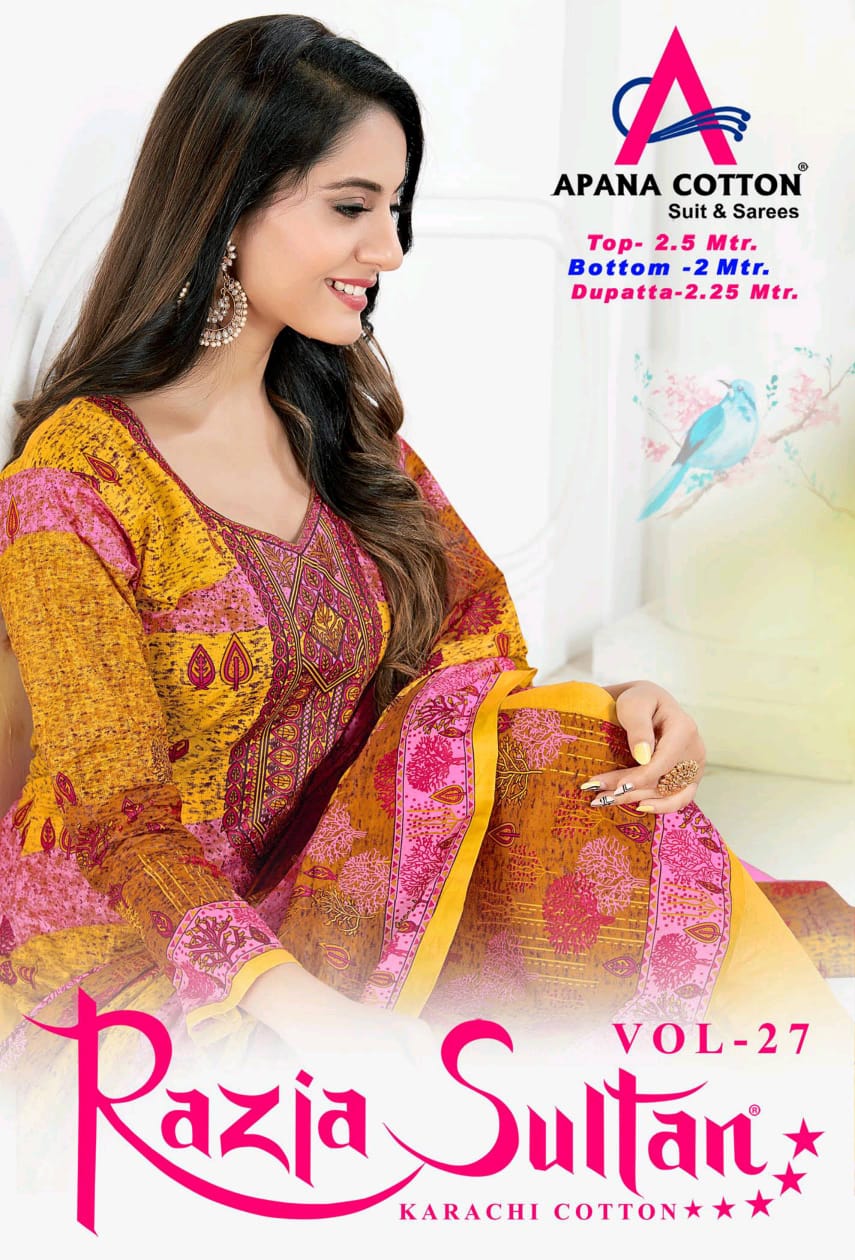 Razia Sultan Vol 27 By Apana Cotton Regular Wear Salwar Suit In Surat Market