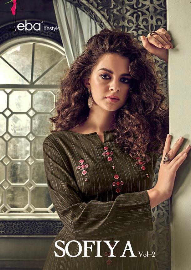 Sofiya Vol 2 By Eba Lifestyle Cotton With Embroidery Work Kurti Seller