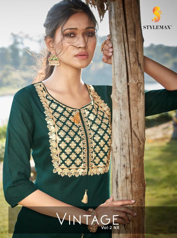 Stylemax Vintage Vol 2 Nx  Cotton Silk Designer Top And Palazzo Pair Collection