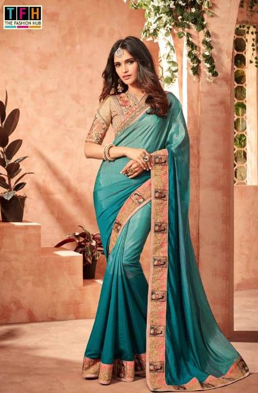 Tfh Super Hit Designe Fancy Silk Party Wear Saree Online Shopping