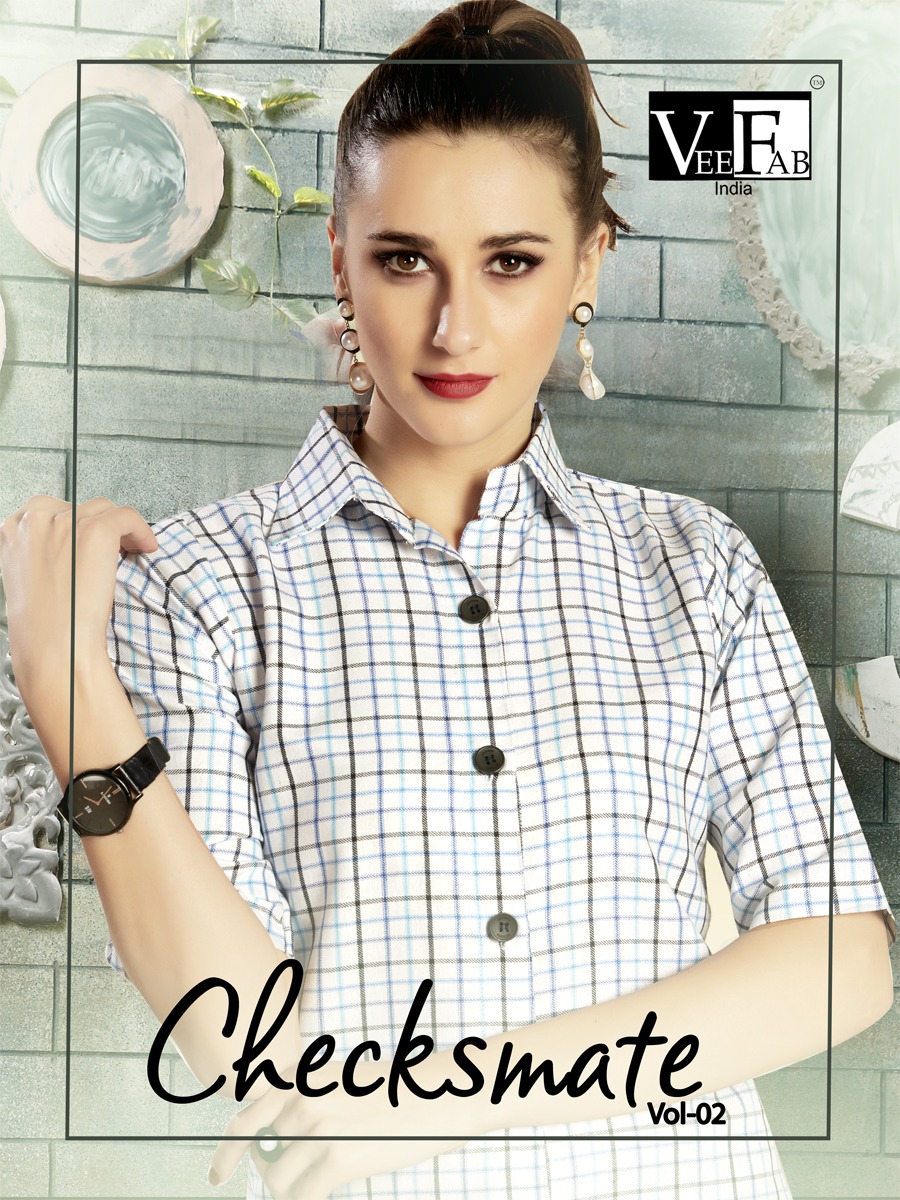 Vee Fab Checksmate Vol 2 Cotton Stylish Kurti Wholesaler