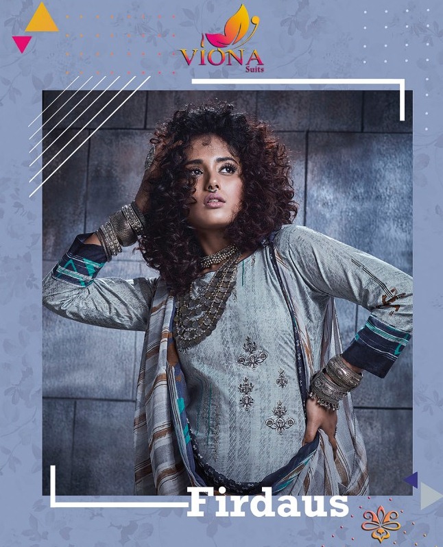 Viona Suit Launch Firdaus Lawn Printed Exclusive Design Suit Online Shopping