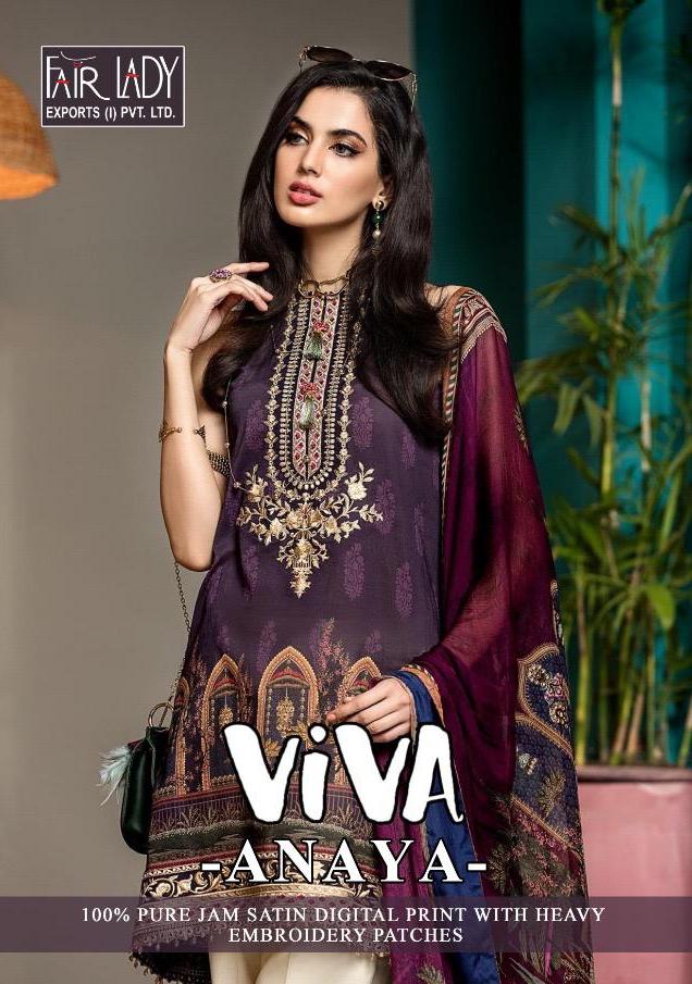 Viva Anaya By Fair Lady Jam Satin Pakistani Suits Wholesaler