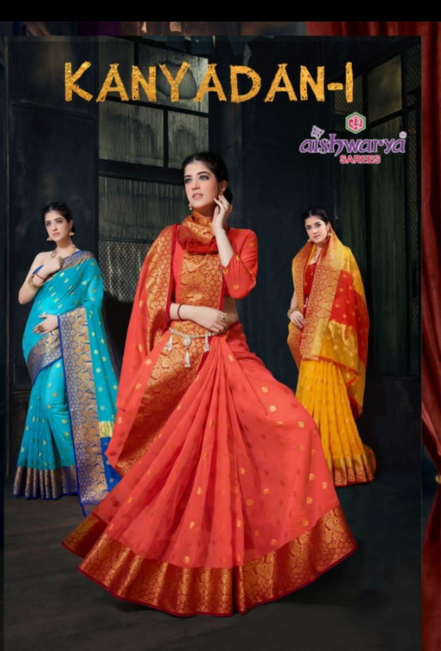 Aishwarya Present Kanyadan Vol 1 Poly Silk Fabulous Saree In Surat Textile Market