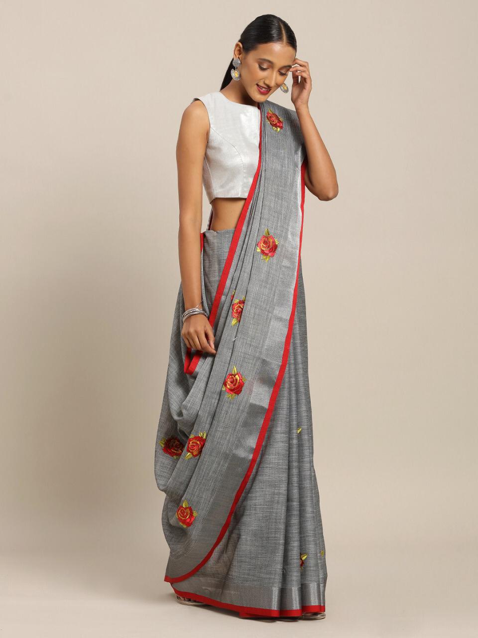 Amyra By Sangam Linen Cotton Ethnic Wear Saree Seller