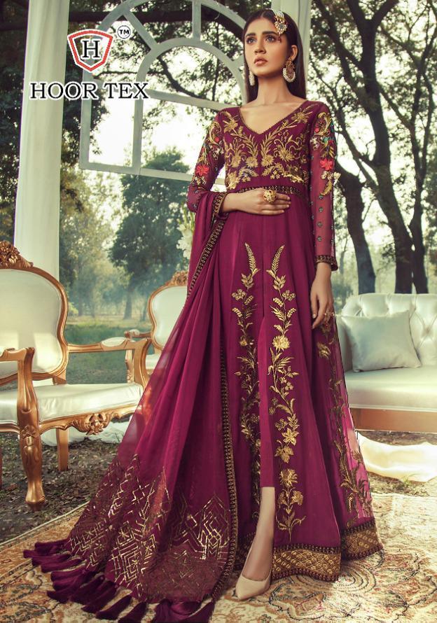Hoor Tex Nafiya 16005 Colours Gold Vol 5 Fox Georgette Party Wear Pakistani Suit Concept