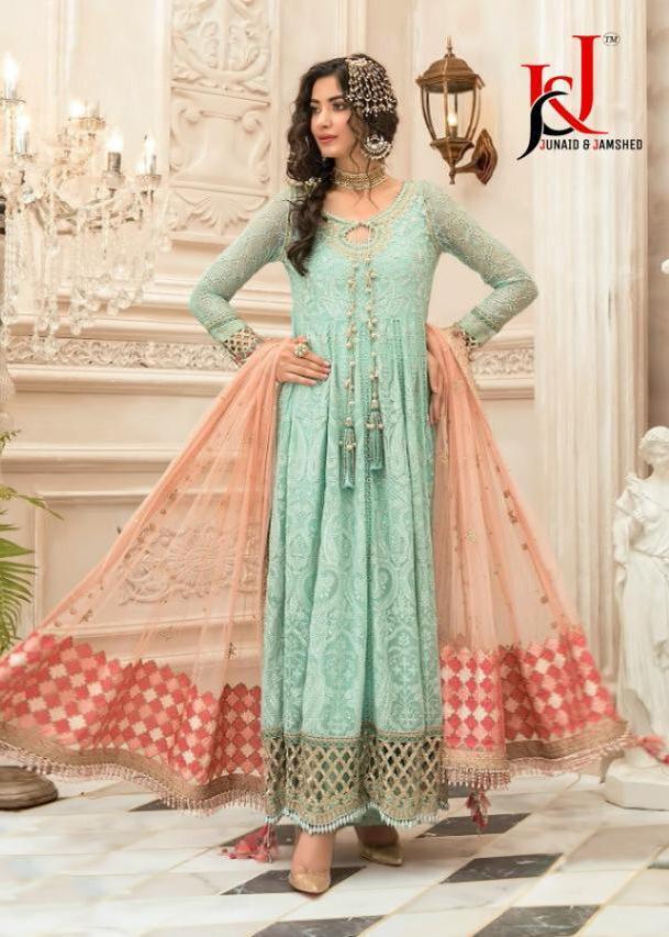 J And J Launch D No 1204 Colors Georgette With Heavy Embroidery Beautiful Pakistani Suit