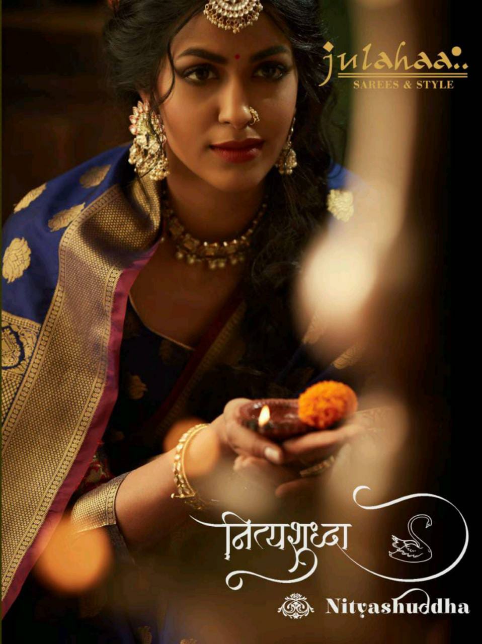 Julahaa Present Nityashudha Traditional Wear Silk Designer Saree Looking Pretty