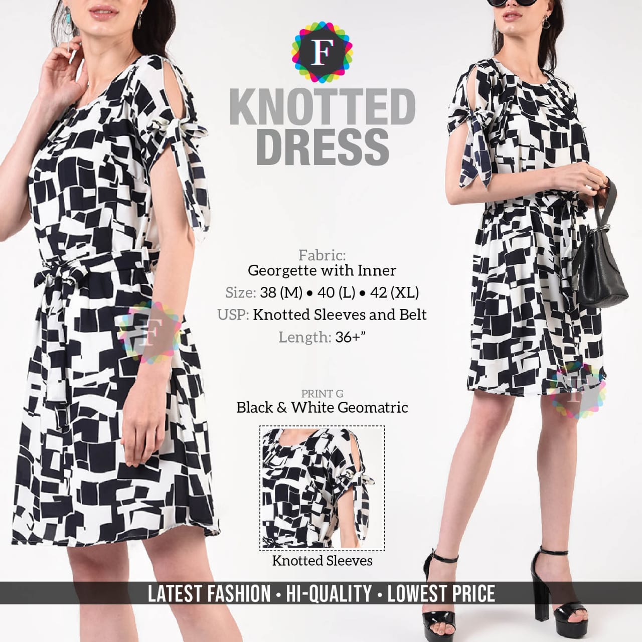 K4u Launch Georgette Knotted Dress Part 2 Online Shopping In Surat Market