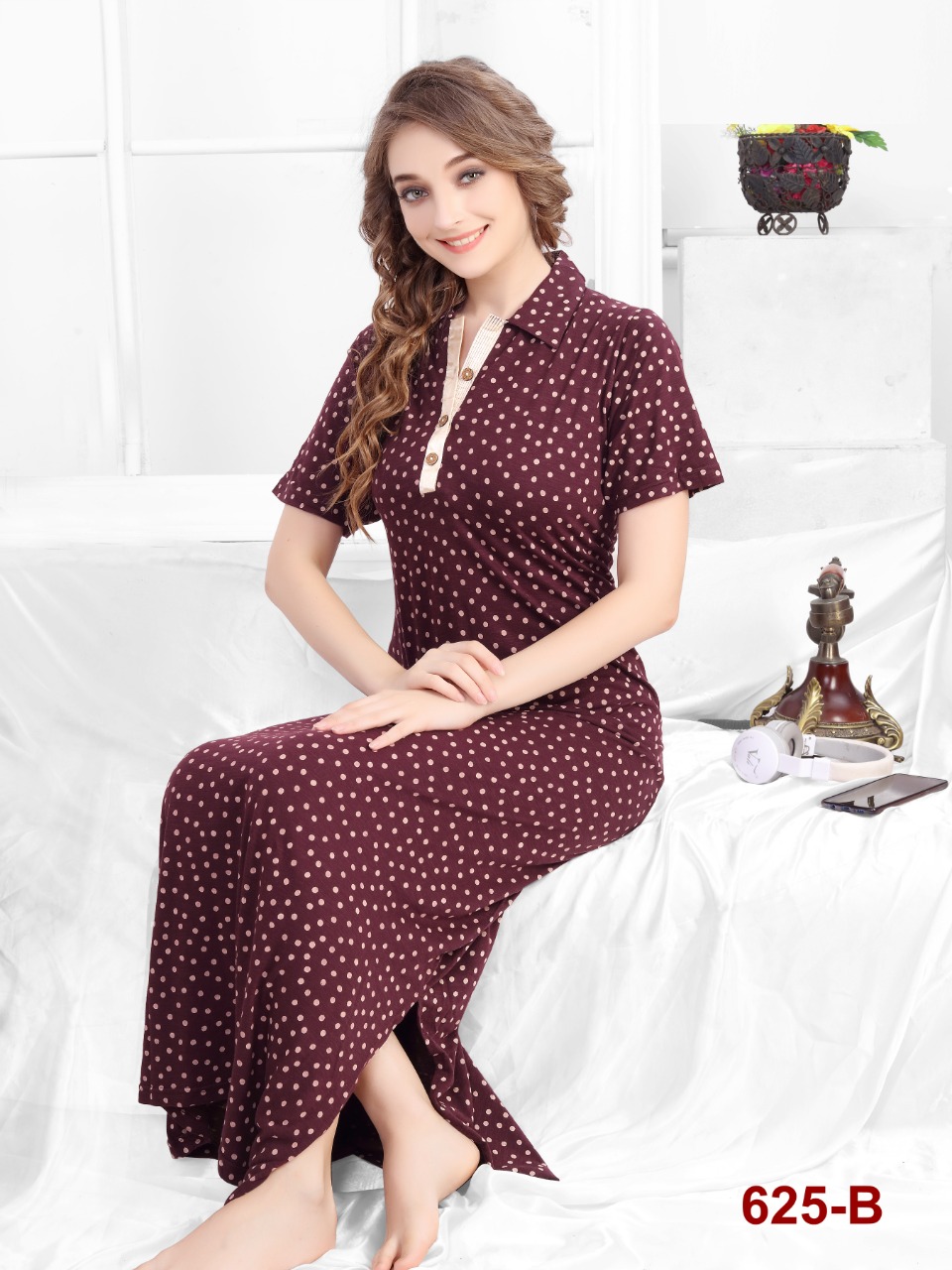 K4u Presenting Vol 625 Cotton Slub Night Gown Collection At Wholesale Rate