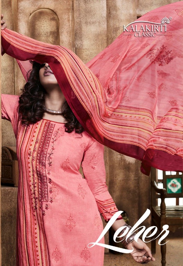 Kalakriti Classic Leher Cambric Cotton Printed With Work Casual Wear Salwar Suit