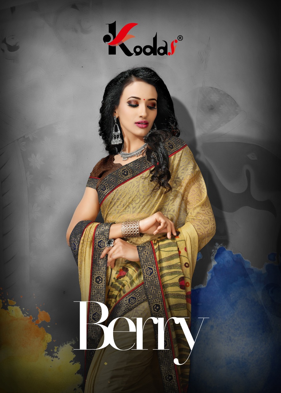 Kodas Presenting Berry Heavy Brasso New Design Elegant Saree Catalogs Collection